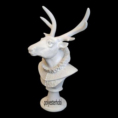 OB 2374 - Geyik Sör Büst Ham Polyester Dekoratif Obje