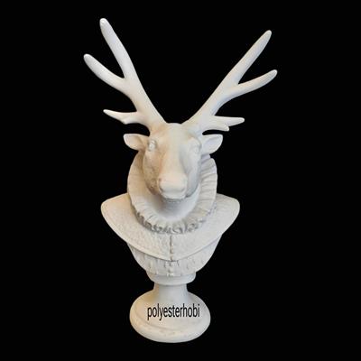 OB 2374 - Geyik Sör Büst Ham Polyester Dekoratif Obje