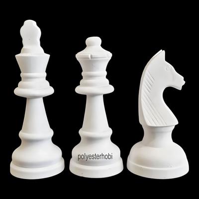 OB 2375 - Satranç Takım Masaüstü Ham Polyester Dekoratif Obje