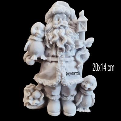 OB 2379 - Noel Baba Penguen Detaylı Büst Ham Polyester Dekoratif Obje