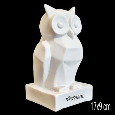 OB 2384 - Baykuş Kübik Model Ham Polyester Dekoratif Obje