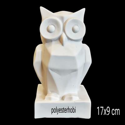 OB 2384 - Baykuş Kübik Model Ham Polyester Dekoratif Obje