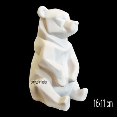 OB 2385 - Ayı Kübik Model Ham Polyester Dekoratif Obje