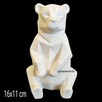 OB 2385 - Ayı Kübik Model Ham Polyester Dekoratif Obje