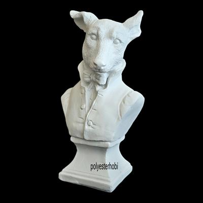 OB 2413 - Köpek Papyonlu Biblo Ham Polyester Heykel 