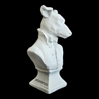 OB 2413 - Köpek Papyonlu Biblo Ham Polyester Heykel 