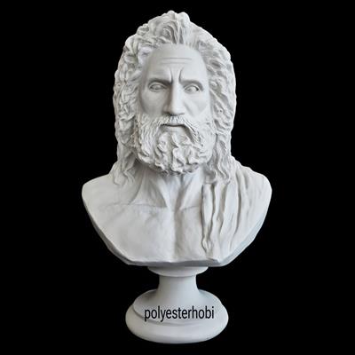 OB 2416 - Zeus Büst Heykel Ham Polyester Obje