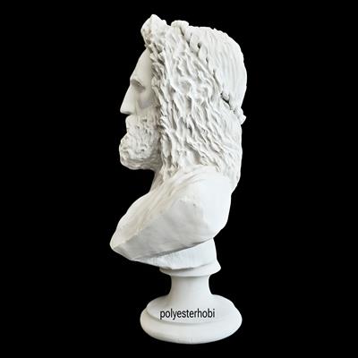 OB 2416 - Zeus Büst Heykel Ham Polyester Obje