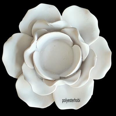 OB 2426 - Gül Ham Polyester Dekoratif Tamamlayıcı Mumluk Obje