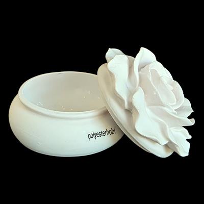 OB 2427 - Gül Kutu Ham Polyester Dekoratif Tamamlayıcı Mumluk Obje