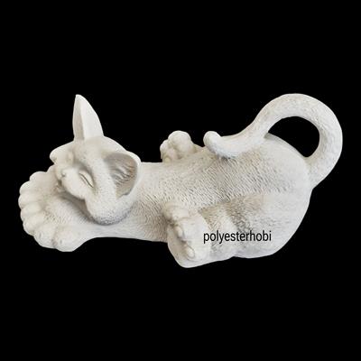 OB 2438 - Gerinen Sevimli Kedi Ham Polyester Dekoratif  Biblo