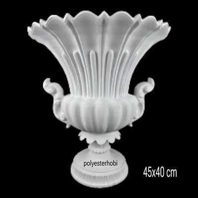 OB 2440 - Bahçe Kupa Vazo Dev Boy Ham Polyester Dekoratif Saksı