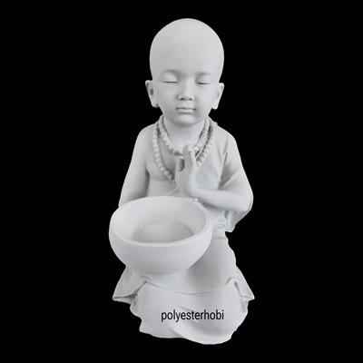 OB 2441 - Buda Çanaklı Ham Polyester Dekoratif Ev Dekorasyon Obje