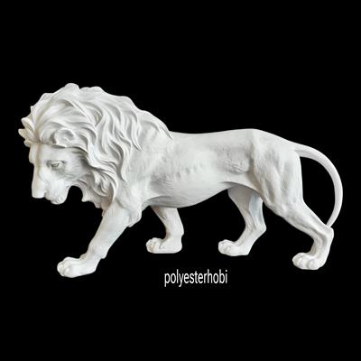 OB 2444 - Aslan Heykel Ev ,Ofis Dekorasyon , Ham Polyester Biblo