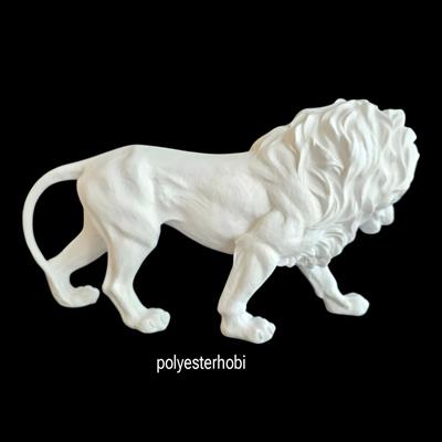 OB 2444 - Aslan Heykel Ev ,Ofis Dekorasyon , Ham Polyester Biblo