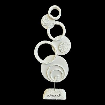 OB 2448 - Modern Circles Obje, Ev ,Ofis Dekorasyon , Ham Polyester Biblo