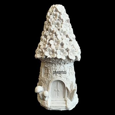 OB 2451 - Mantar Ev Biblo, Ev ,Bahçe Heykel , Dekor, Ham Polyester Obje