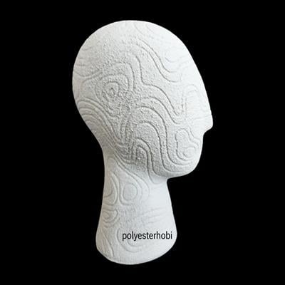 OB 2458 - Soyut Windy Head Biblo Ev , Ofis Dekor, Obje Ham Polyester Modern Heykel