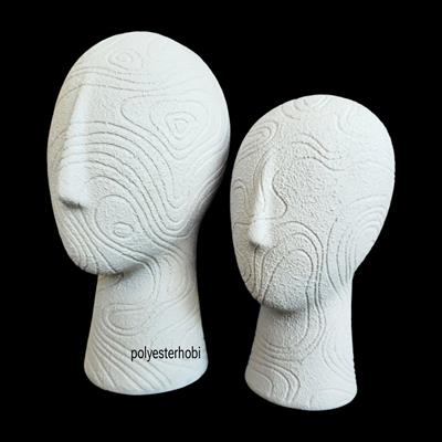 OB 2458 - Soyut Windy Head Biblo Ev , Ofis Dekor, Obje Ham Polyester Modern Heykel