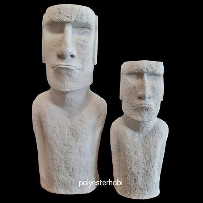 Ob 2480 - Moai Heykel Küçük Boy Ham Polyester Ev ,Ofis Dekor