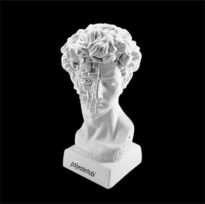 Ob 2493 - Davut Mozaik Modern Mitolojik Büst Heykel Ham Polyester Ev ,Ofis Dekor