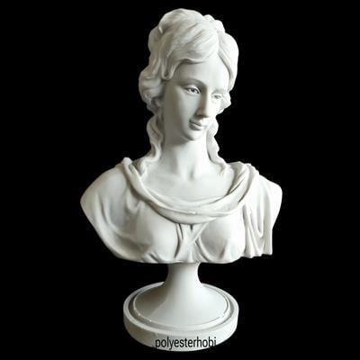 Ob 2514 - Hera Mitolojik Heykel Ham Polyester Büst Ev , Ofis Dekor