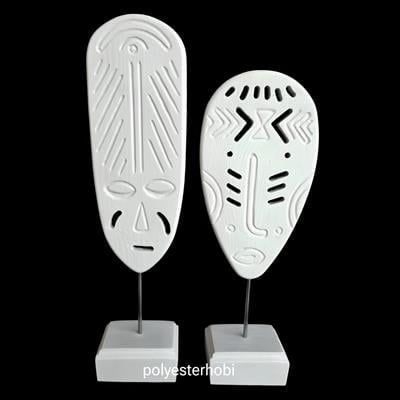 Ob 2516 - Etnik Afrika Mask Heykel Ham Polyester Büst Ev , Ofis Dekor