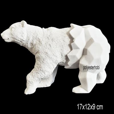Ob 2518 - Ayı Kübik Formlu Modern  Heykel Ham Polyester Büst Ev , Ofis Dekor