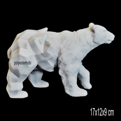 Ob 2518 - Ayı Kübik Formlu Modern  Heykel Ham Polyester Büst Ev , Ofis Dekor