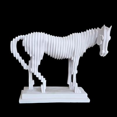 Ob 2522 - At Çizgi Formlu Modern  Heykel Ham Polyester Büst Ev , Ofis Dekor