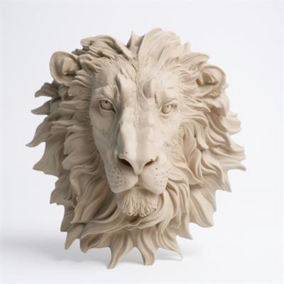 Ob 2525 - Aslan Dev Boy Asılabilir Duvar Heykel Ham Polyester Ev , Ofis Dekoratif Duvar Obje