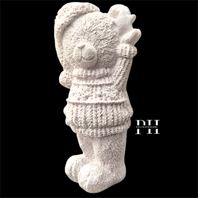 Ob 2548 - Ayıcık Tedy Yıldızlı Biblo Ham Polyester Yılbaşı Ev Dekor