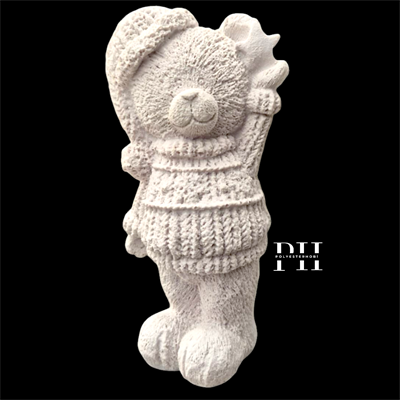 Ob 2548 - Ayıcık Tedy Yıldızlı Biblo Ham Polyester Yılbaşı Ev Dekor