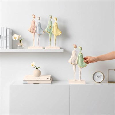 Ob 2551 - Sisters 2 li Biblo Ham Polyester Ev ,Ofis Dekoratif Heykel