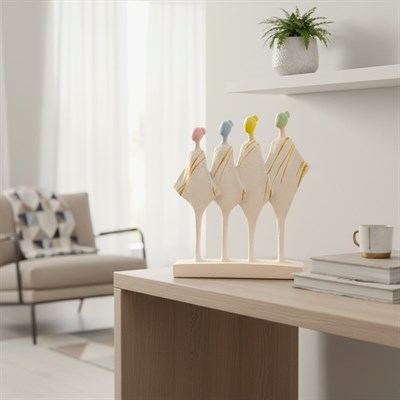Ob 2552 - Sisters 4 Lü Biblo Ham Polyester Ev ,Ofis Dekoratif Heykel