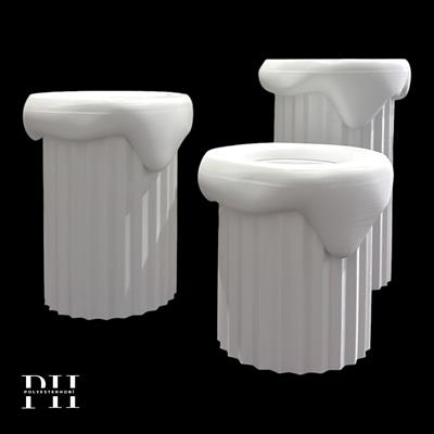 Ob 2566 - Akan Çizgili Mumluk 3 Lü Set Ham Polyester Ev ,Bahçe Dekor Obje