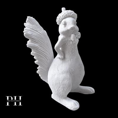 Ob 2579 - Palamut Şapkalı Mini Sincap Ham Polyester Ev Bahçe Dekor Obje