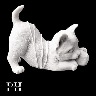Ob 2603 - Oyuncu Kedi Ham Polyester Obje