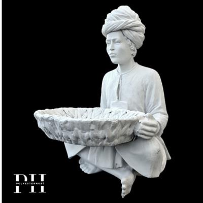 Ob 2607 - Hintli Adam Heykel Ham Polyester Dekor Ev ,Ofis ,Bahçe Dekoratif Sunum Obje