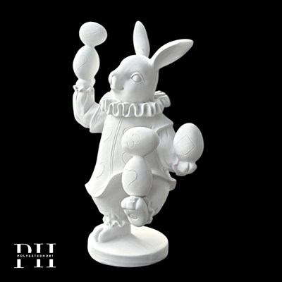 Ob 2648 - Yumurta Taşıyan Tavşan  Biblo Ham Polyester Dekoratif Obje 