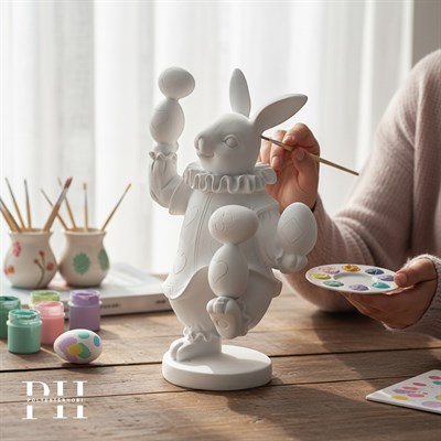 Ob 2648 - Yumurta Taşıyan Tavşan  Biblo Ham Polyester Dekoratif Obje 