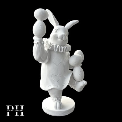 Ob 2648 - Yumurta Taşıyan Tavşan  Biblo Ham Polyester Dekoratif Obje 