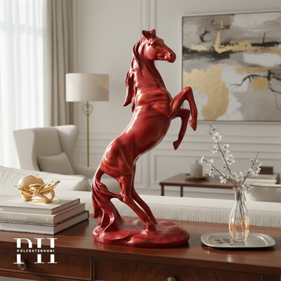 Ob 2649 - Şahlanan At Heykel Ham Polyester Dekoratif Obje 