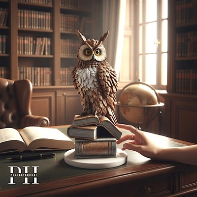 Ob 2650 - Bilge Baykuş Heykel Ham Polyester Dekoratif Obje 