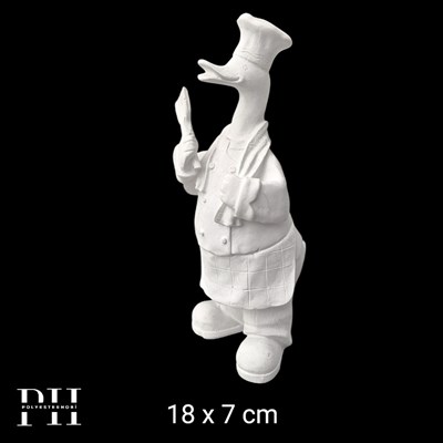 OB 2654 - Aşçı Ördek Biblo Ham Polyester Dekoratif Obje 