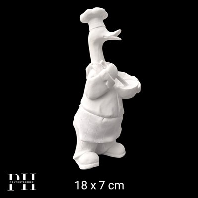 OB 2655 - Aşçı Ördek Biblo Ham Polyester Dekoratif Obje 