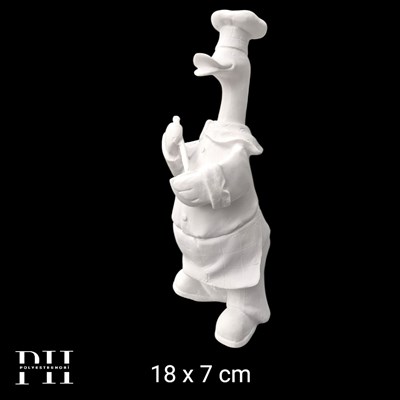 OB 2655 - Aşçı Ördek Biblo Ham Polyester Dekoratif Obje 