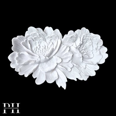 OB 2667 - Gül Çiçek Detaylı Duvar Tabak/ Sunumluk  Ham Polyester Dekoratif Obje