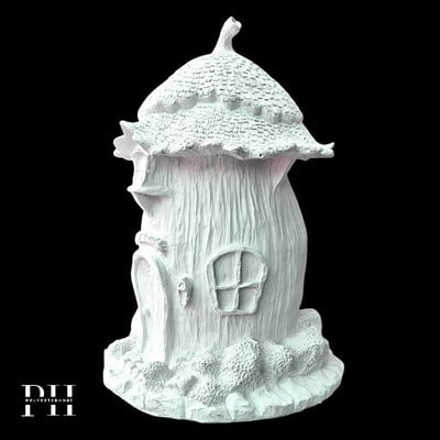 Ob 2689 - Sevimli  Hobbit Evi Biblo Ham Polyester Ev , Bahçe Dekoratif Obje