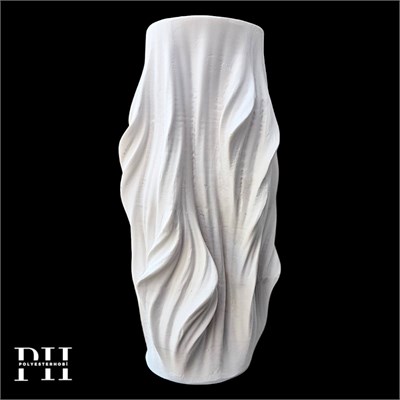 OB 2701 - Ağaç Desenli Saksı Büyük Boy Ham Polyester Dekoratif Obje (29 x 12 cm)